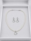 Ay Yıldız Detaylı İnci 2'li Kolye Ve Küpe Seti