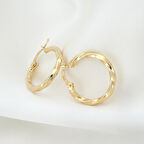 Burgulu Halka Küpe 14 Ayar