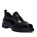 Taş Detaylı Siyah Rugan Casual Kadın Ayakkabı