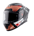 Axor Saber X Sports Motosiklet Kask Black Orange  MAT