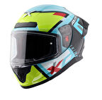 Axor Saber X Sports Motosiklet Kask Black Neon Yellow
