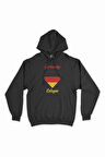Köln Almanya  Bayraklı Kalpli Siyah Sweatshirt Hoodie