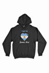 Buenos Aires Arjantin Bayraklı Kalpli Siyah Sweatshirt Hoodie