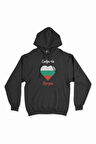 Burgaz Bulgaristan Bayraklı Kalpli Siyah Sweatshirt Hoodie
