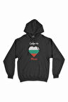 Pleven Bulgaristan Bayraklı Kalpli Siyah Sweatshirt Hoodie