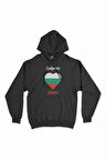 Silistre Bulgaristan Bayraklı Kalpli Siyah Sweatshirt Hoodie
