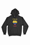 Bogota Kolombiya Bayraklı Kalpli Siyah Sweatshirt Hoodie