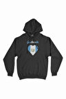 Guatemala Bayraklı Kalpli Siyah Sweatshirt Hoodie