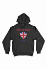 Leeds İngiltere Bayraklı Kalpli Siyah Sweatshirt Hoodie