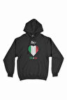 Venedik İtalya Bayraklı Kalpli Siyah Sweatshirt Hoodie