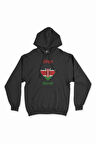 Nairobi Kenya Bayraklı Kalpli Siyah Sweatshirt Hoodie