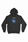 Kosova Bayraklı Kalpli Siyah Sweatshirt Hoodie