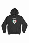 Meksika Bayraklı Kalpli Siyah Sweatshirt Hoodie