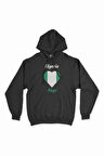 Abuja Nijerya Bayraklı Kalpli Siyah Sweatshirt Hoodie