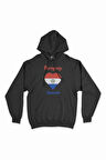 Asuncion Paraguay Bayraklı Kalpli Siyah Sweatshirt Hoodie