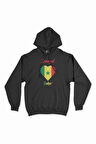 Dakar Senegal Bayraklı Kalpli Siyah Sweatshirt Hoodie
