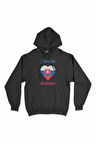 Bratislava Slovakya Bayraklı Kalpli Siyah Sweatshirt Hoodie