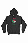 Hartum Sudan Bayraklı Kalpli Siyah Sweatshirt Hoodie
