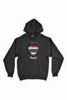 Phuket Tayland Bayraklı Kalpli Siyah Sweatshirt Hoodie