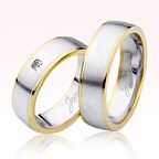 Beyaz Sarı Altın Alyans 3005-2