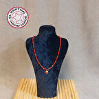 Uretti - Özlem 9422 4836 El Yapımı Kırmızı Kristal Ve Kum Boncuk Kolye