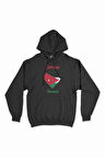 Amman Ürdün Bayraklı Kalpli Siyah Sweatshirt Hoodie