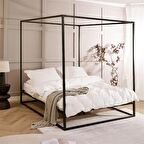 Lena Çift Kişilik Metal Karyola Siyah