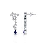 0,90 Karat Pırlantalı Safir Küpe