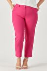 301 Kadın Cepli  Büyük Beden Pantolon Fuşya