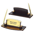 Kişiye Özel Kalemli Ahşap Ofis Masa İsimliği