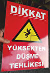 Dikkat Yüksekten Düşme Tehlikesi Uyarı Levhası 30x40 cm, 5 mm Dekota Levha