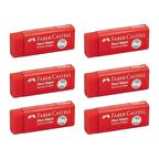 Kırmızı Slgi Orta Boy 6 Adet Faber Silgi Dust Kırmızı Orta Boy Kırmızı Okul Silgisi