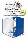 Büro Klasörü Mavi Geniş 5 Adet Plastik Geniş Mavi Klasör Halkalı Paslanmaz Çelik Klipsli 5 Adet