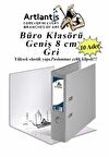 Büro Klasörü Gri Geniş 10 Adet Plastik Geniş Gri Klasör Halkalı Paslanmaz Çelik Klipsli 10 Adet