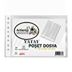 A3 Poşet Dosya Yatay 20 li Şeffaf Föy Dosya 1 Paket Ofis Okul Büro Kenarı Delikli Poşet Dosya