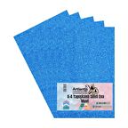 Yapışkanlı Simli Eva Mavi A4 20x30 5 Adet 1 Paket Hobi Okul Öncesi Kreş Anasınıfı Eva Yapışkanlı Simli 20*30