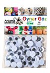 Oynar Göz Siyah 10 mm 50 li 1 Paket Oynayan Göz 10mm Hobi Tasarım Anasınıfı Kreş Etkinlik Elişi 