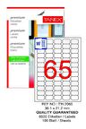 Bilgisayar Etiketi Tw-2165 38,1x21,2 mm 100 Lü Lazer Etiket 1 Paket Tanex Davetiye Kargo Koli Kutu Etiketi