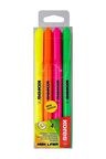 Fosforlu Kalem 4 Lü 1 Paket İşaretleme Kalemi 4 Renk Fosforlu Renkler Kesik Uç Turuncu Sarı Pembe Yeşil