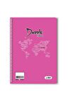 Düz 40 Yaprak Spiralli Defter A4 Boy Plastik Kapak (1 Adet )