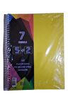 5+2 Ayraçlı Defter 7 Konulu 175 Yaprak 1 Adet 5 Kareli 2 Çizgili Spralli Plastik Kapak Seperatörlü