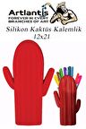 Silikon Kaktüs Kalemlik 1 Adet Silikon Kalem Kutusu Eğlenceli Sevimli Kaktüs Figürlü Hediyelik Kalemlik