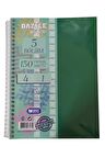 Orta Boy 4+1 Ayraçlı Defter 5 Konulu 150 Yaprak 1 Adet 4 Kareli 1 Çizgili Spralli Plastik Kapak Seperatörlü 18x25 cm