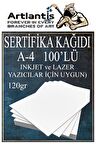 A4 Sertifika Kağıdı Kalın 100 Adet Gramajlı Fotokopi Kağıdı 120 gr Tüm Yazıcılara Uyumlu 21x29.7 cm Kalın Baskı Kağıdı