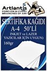 A4 Sertifika Kağıdı Kalın 50 Adet Gramajlı Fotokopi Kağıdı 160 gr Tüm Yazıcılara Uyumlu 21x29.7 cm Kalın Baskı Kağıdı