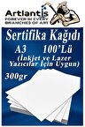 A3 Sertifika Kağıdı Kalın 100 Adet Gramajlı Fotokopi Kağıdı 300 gr Tüm Yazıcılara Uyumlu 29.7x42 cm Kalın Baskı Kağıdı