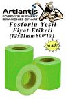 Fiyat Etiketi Yeşil 800'lü 20 Paket 12x21mm Fosforlu Yeşil Fiyat Etiketi Mx-5500 M5500 Hg979 Motex Etiket Makinesi Yedeği