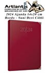 2024 Ajanda 14X20 cm Çizgili 1 Adet Günlük Planlayıcı Suni Deri Ciltli Ajanda 2024 Ofis Okul Büro