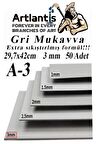 A3 Mukavva Gri 3 mm 50 Adet 1 Paket 29.7x42 cm A-3 Mukavva 3 mm Kalınlığında A-3 Mukavva