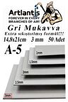 A5 Mukavva Gri 3 mm 50 Adet 1 Paket 14,8x21 cm A-5 Mukavva 3 mm Kalınlığında A-5 Mukavva